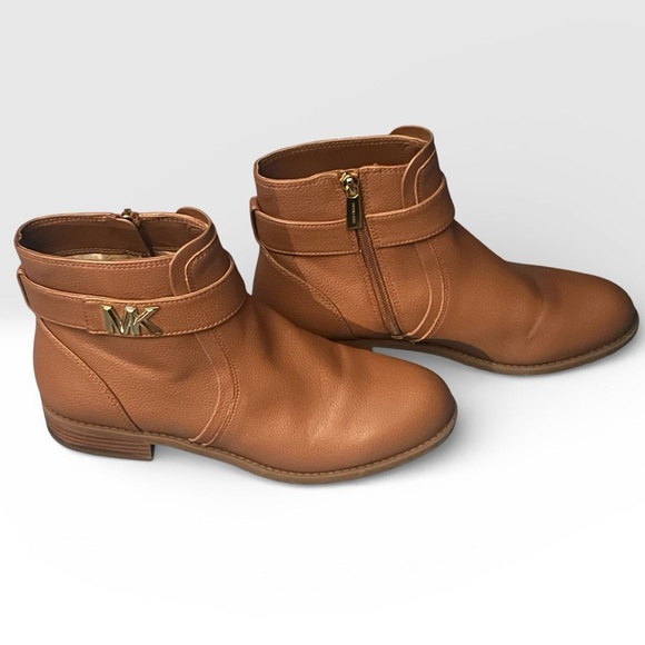 Michael Kors Jilly Luggage Trim Ankle Boots Size 8 EUC - Picture 2 of 9